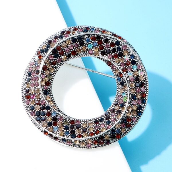 Trendy Circle Design Brooch Pin For Women Jewelry 3