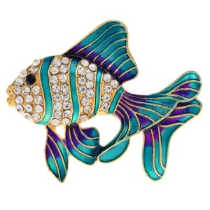 Gold Fish Zircon Brooch
