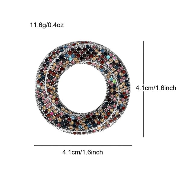 Trendy Circle Design Brooch Pin Size