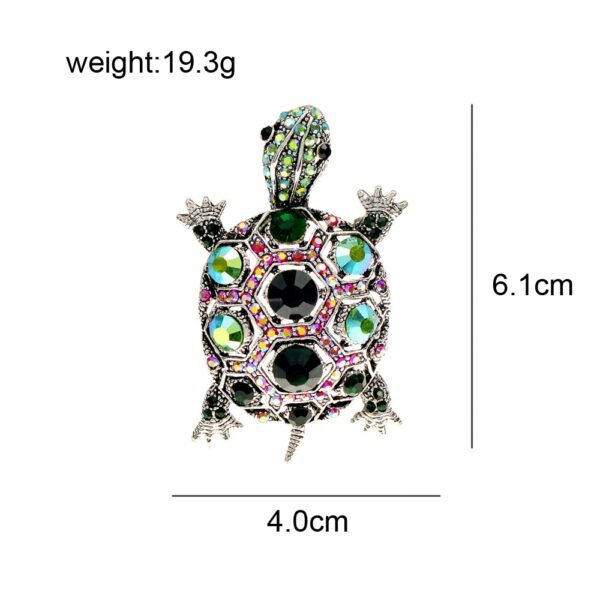 Cute Turtle Rhinestone Brooch Size