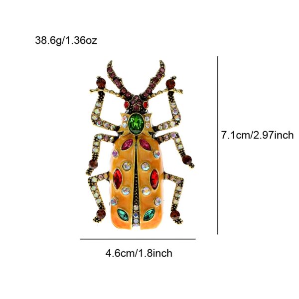 Big Enamel Beetle Brooche Size