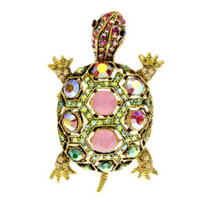 Cute Turtle Rhinestone Brooch Women Unique Jewelry