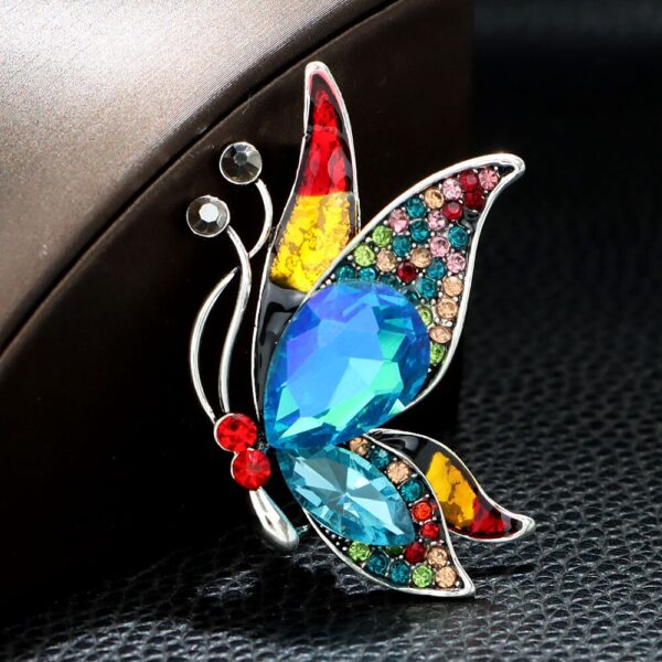 Rhinestone Butterfly Brooches Women Insect Jewelry 5