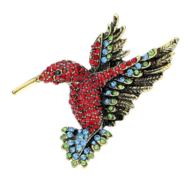 Colorful beaded Hummingbird Brooch Japan Style