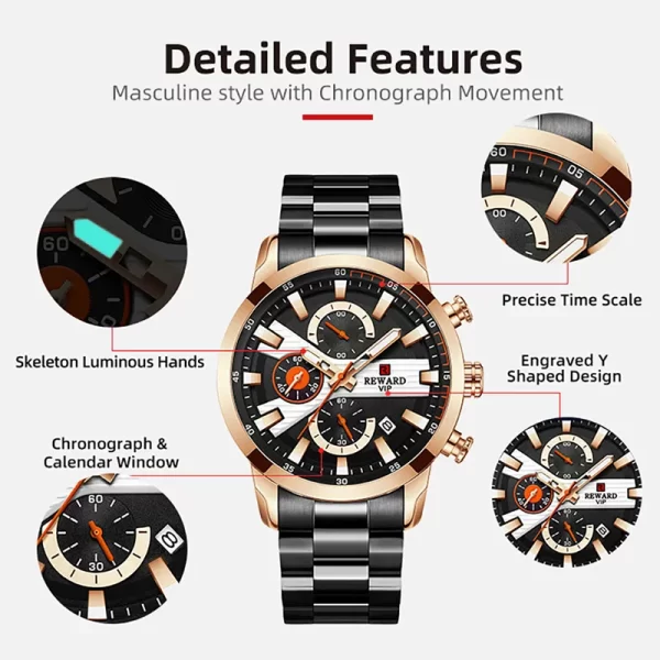 Business Men's Simple Watches Waterproof Quartz Wristwatch 3