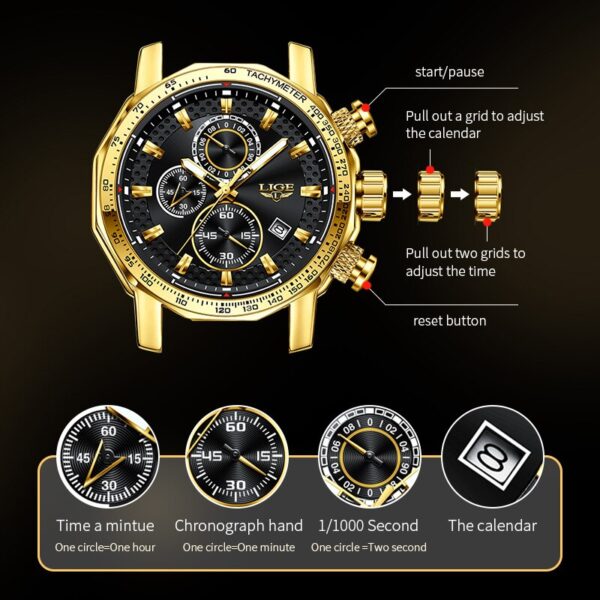 Luxury Mens Watches Luminous Waterproof Watch details