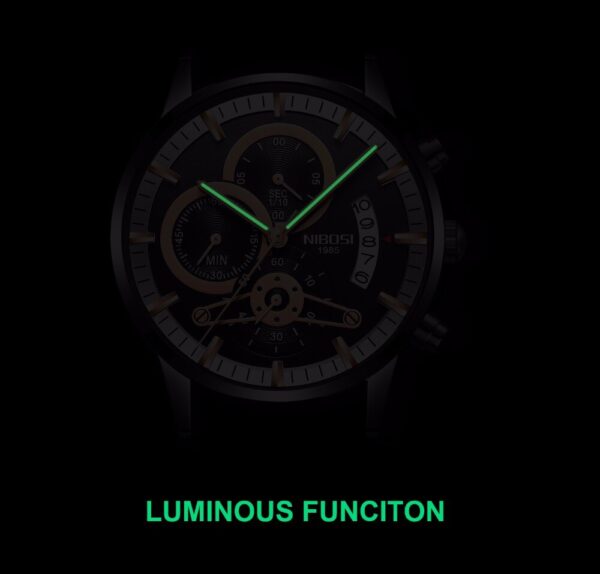 Luminous simple quartz watch for men