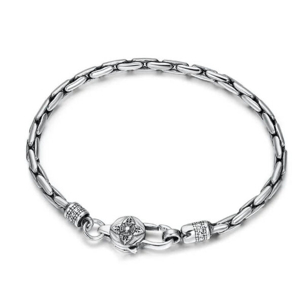 Sterling Silver Vajra Byzantine Chain Bracelet