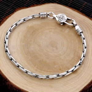 Vajra Byzantine Sterling Silver Chain Bracelet