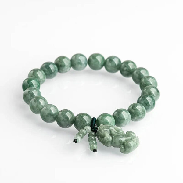 8mm Natural Green Jade Wealth Pixiu Bracelet