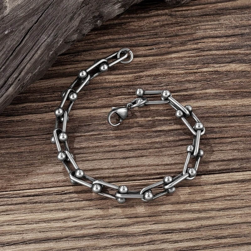 U-link Stainless Steel bracelet with a lobster clasp