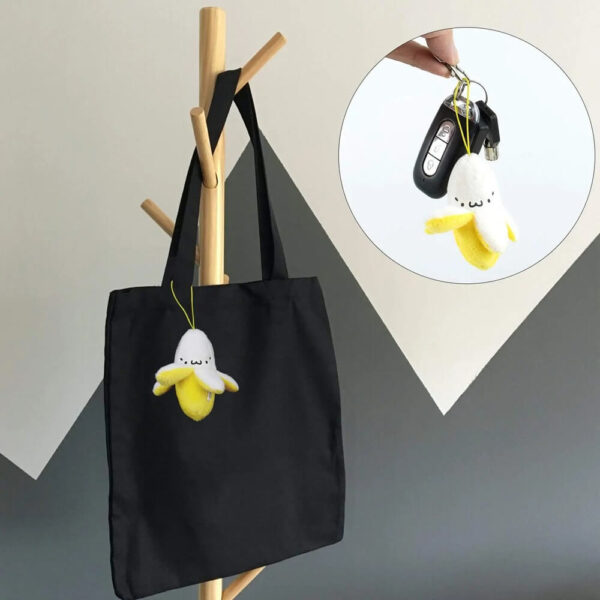 Yellow Banana Plush Keychain for Backpack