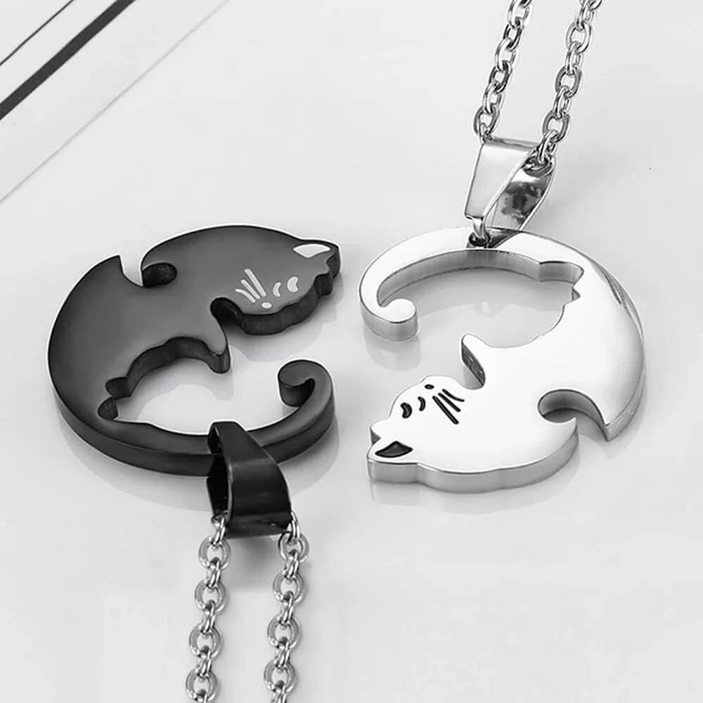 Cat Lovers Couple Necklace Set (2)
