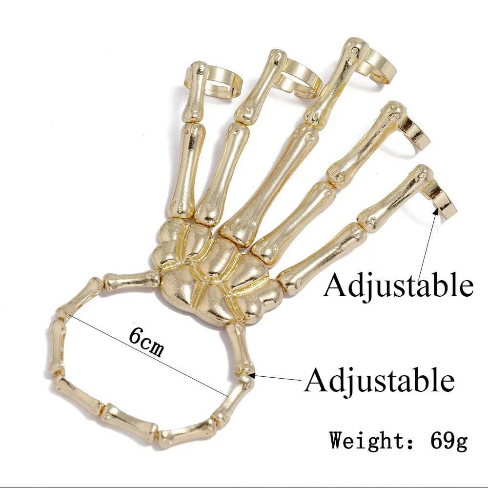 Gothic Skeleton Hand Bracelet Size information