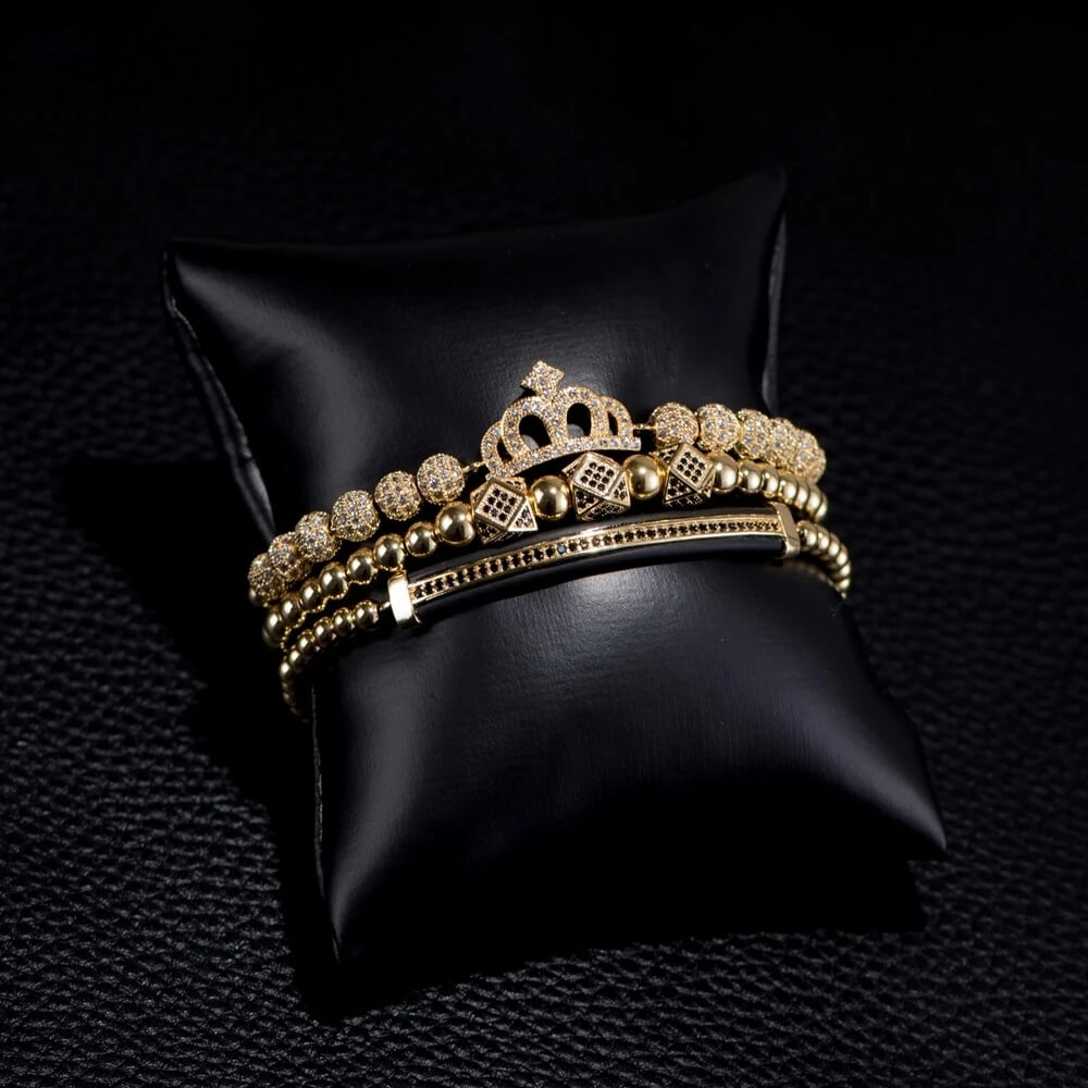 Crown Royal Pave CZ Stacked Bracelet