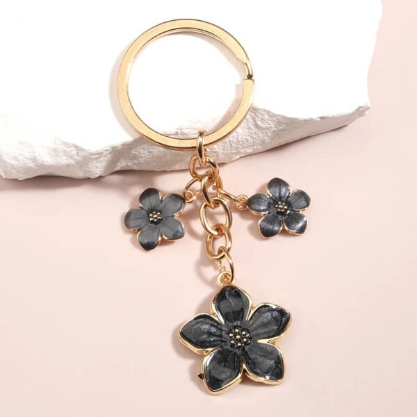 Cute Sakura Black Blossom Flower Keychain