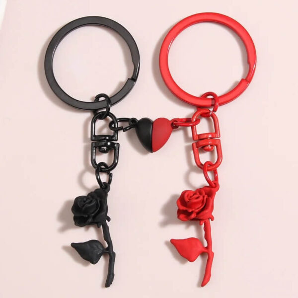 Detachable Heart Shaped Magnetic Couple Keychain - Set of 2