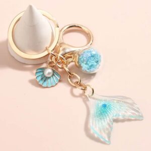 Mermaid with Pearl Seashell Keychain - UNISEX