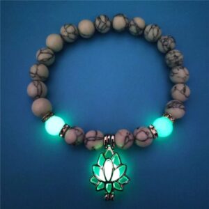 Natural Stone Yoga Healing Glow In The Dark Bracelet Unisex