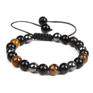 Triple Protection Adjustable Natural Stone Beads Bracelet