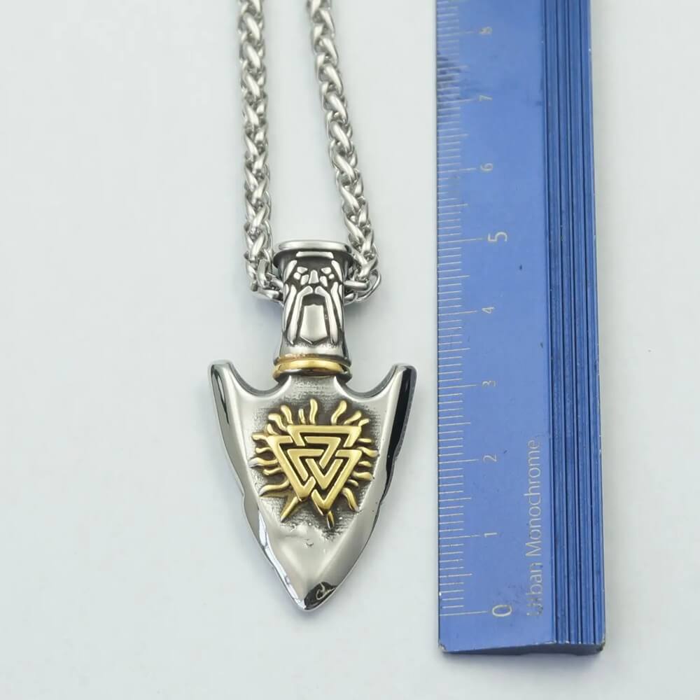 Viking Gungnir Odin Spear Pendant Necklace Size