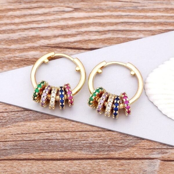 Bohemia Colorful Cubic Zircon Beads Drop Earrings for Women (1)