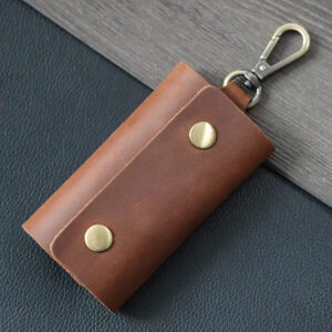 Classic Retro Leather Keychain Wallet Key Holder