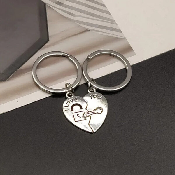 Couple I Love You Letter Heart Key Keychain Set
