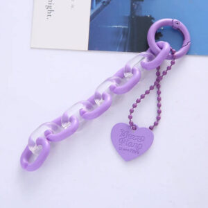 Creative Purple Heart Acrylic Link Chain Keychain