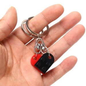 Cute Matching Brick Heart Couple Keychain
