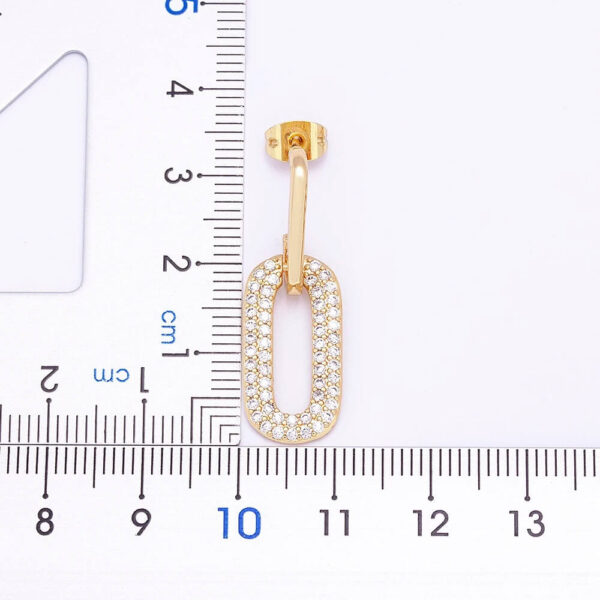 Geometric Pendant Charm Jewelry CZ Dangle Earrings Size Info