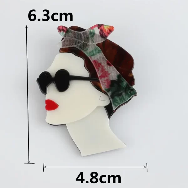 Lady Brooch with Bow Headband Size Info