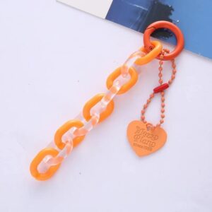 Orange Acrylic Link Chain Keychain