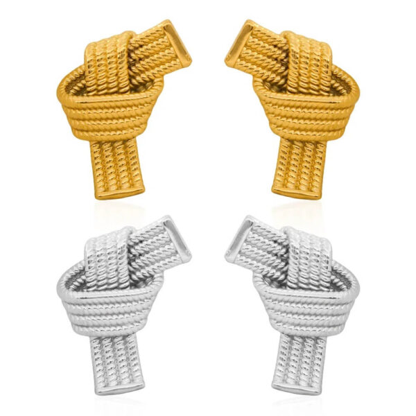 Retro Geometry Stainless Steel Knot Stud Earrings