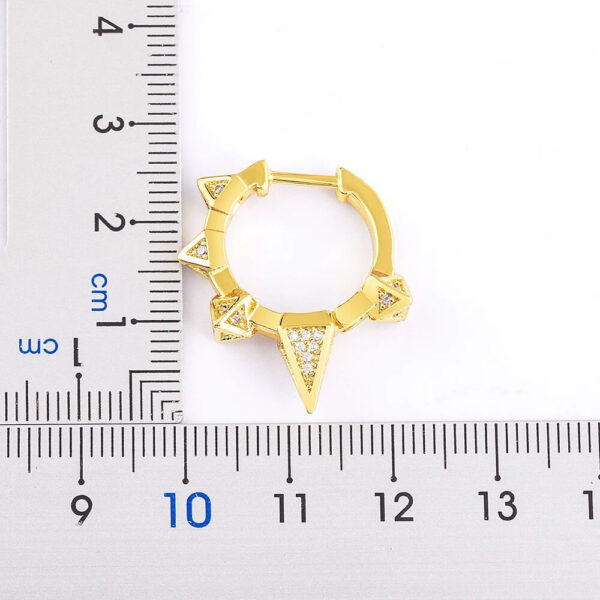 Rhinestone Triangle Diamond Shape Hoop Earrings (1)