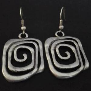 Simple Exaggerated Personality Spiral Hollowed Out Square Earrings