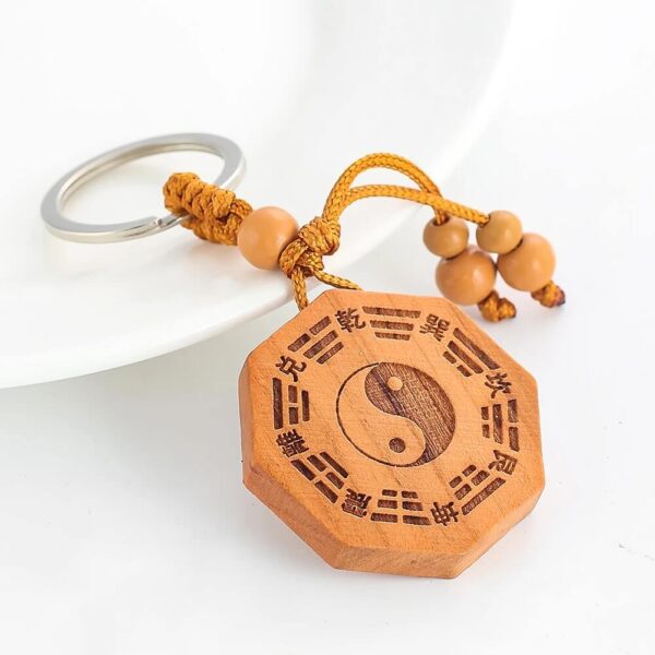 Tai Chi Yin-Yang Wooden Keychain