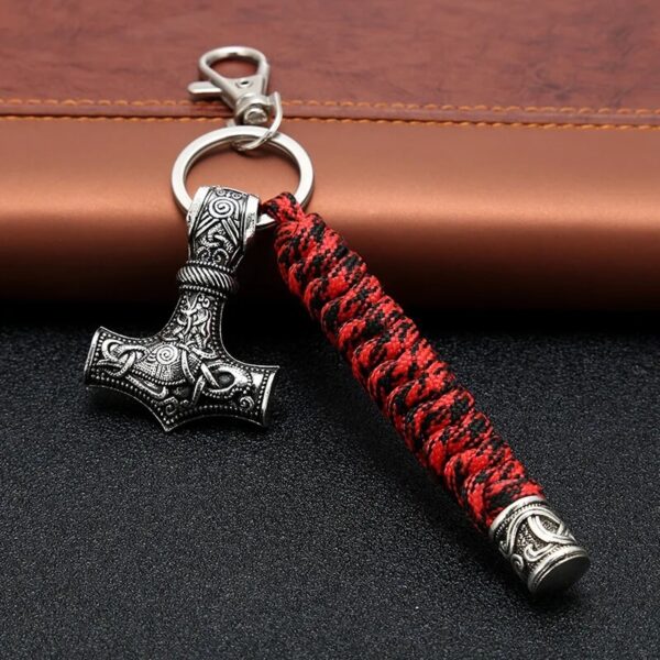 Thor Hammer Mjolnir Paracord Keychain - camouflage_red