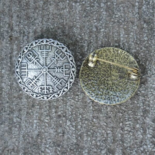 Vegvisir Shield Amulet Compass Viking Brooch (1)
