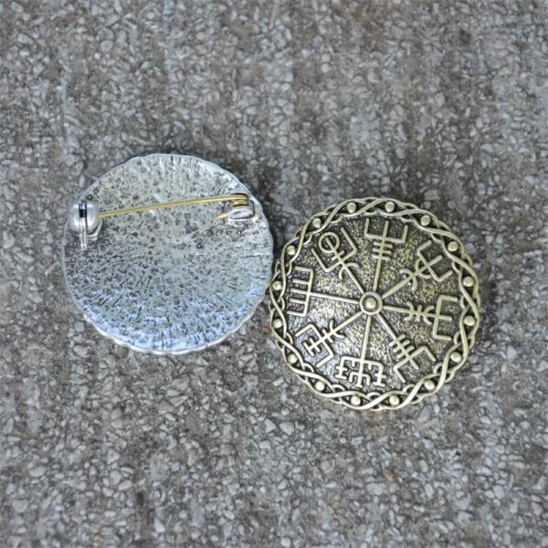 Vegvisir Shield Amulet Compass Viking Brooch (2)