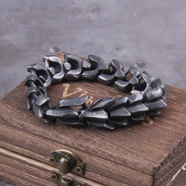 black Ouroboros Stainless Steel Charm Bracelets Men's Jewelry