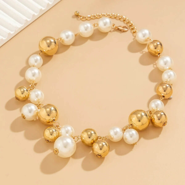 CCB Chunky Pearl Chain Choker Necklace