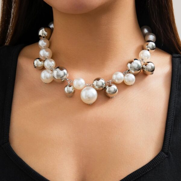 Chunky Pearl Chain Choker Necklace CCB Women Jewelry