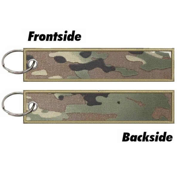 Custom Double-sided Embroidered Camouflage Keychains