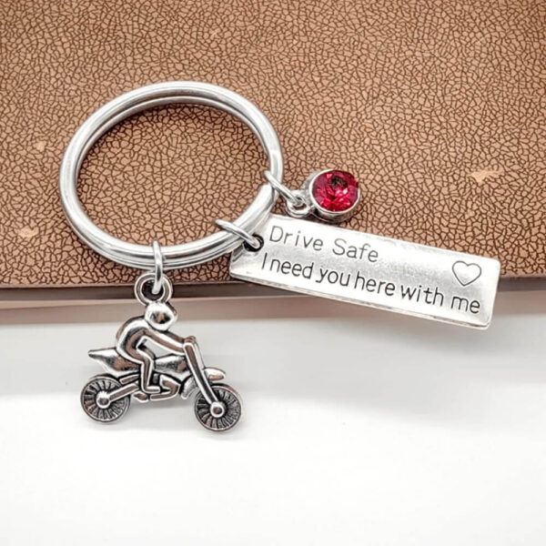 Drive Safe I Need You Here With Me Stainless Steel Keychain