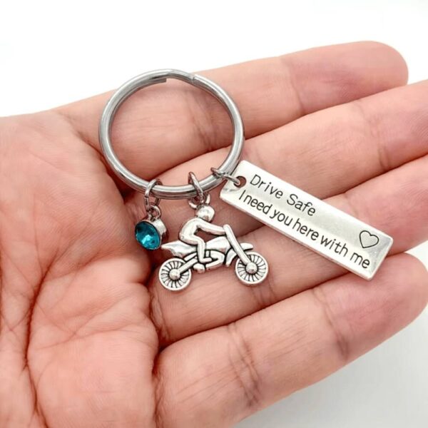 Drive Safe I Need You Here With Me Steel Keychain