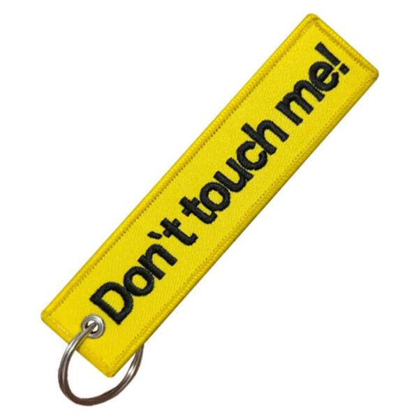 Embroidered Double Sided Yellow Dont Touch Me Keychain