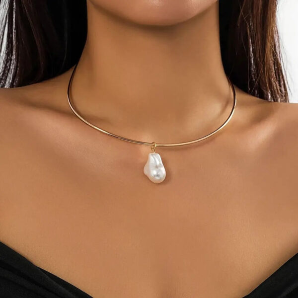 Faux Pearl Pendant Adjustable Chain Necklace Stylish Women