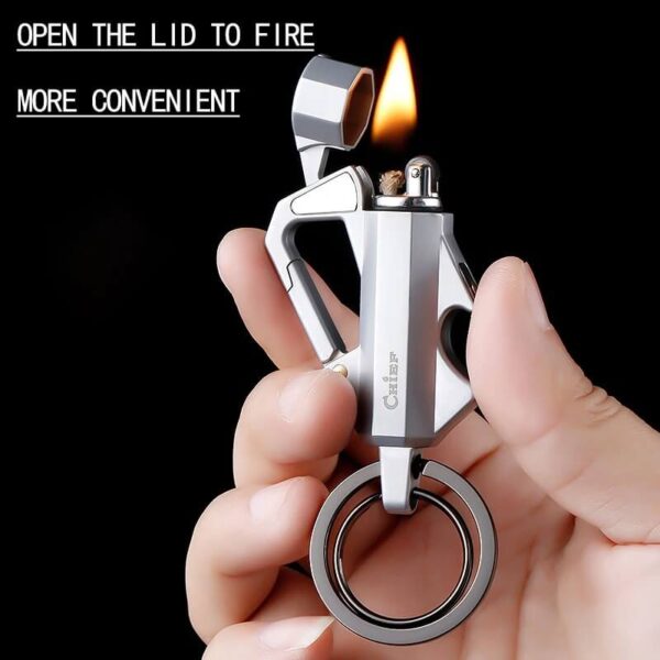 Lighter Keychain With Belt Clip And Bottle Opener Tool