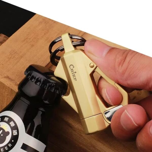 Lighter Metal Keychain With Belt Clip keyring And Bottle Opener (2)